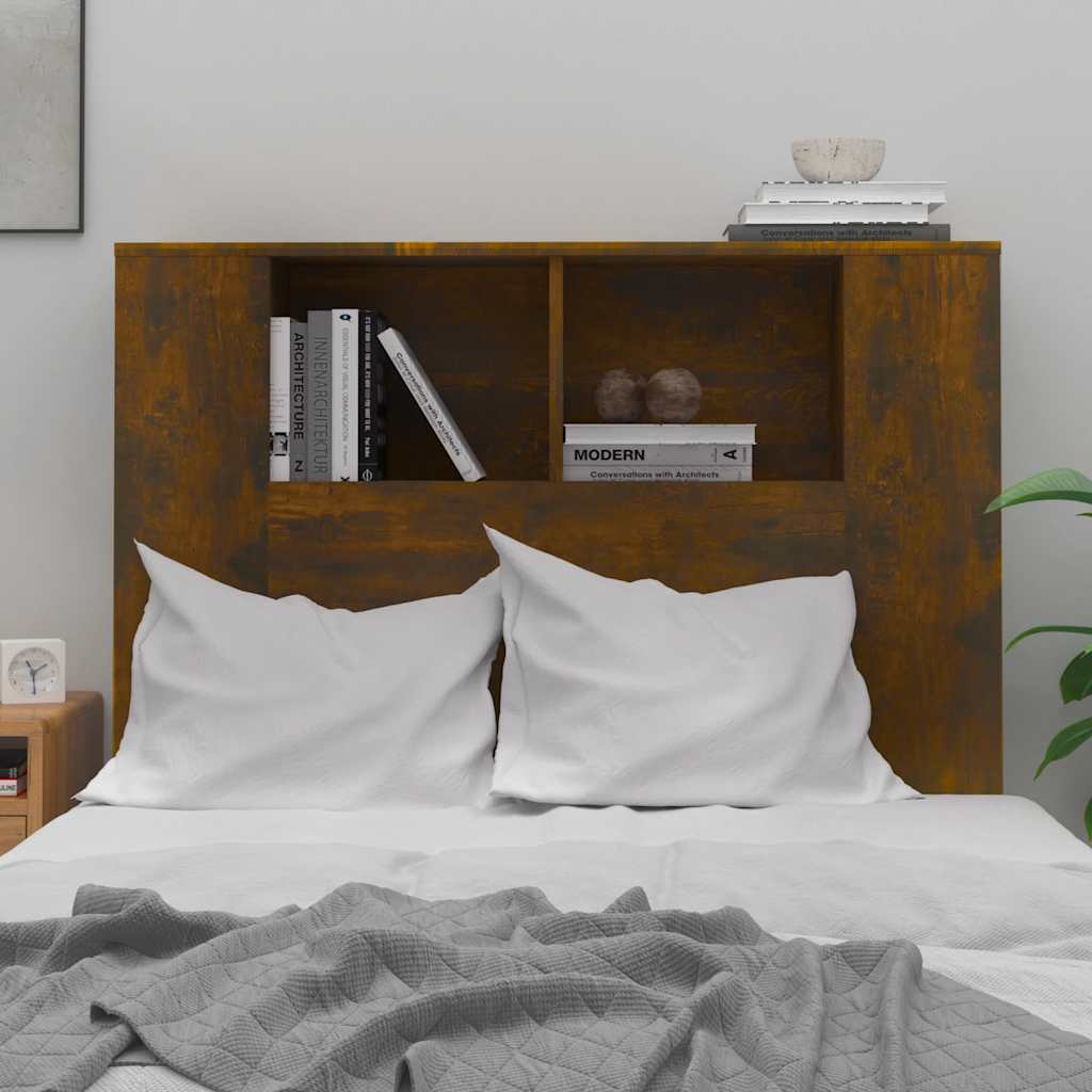Armoire de tête de lit Chêne fumé 100x18,5x102,5 cm - XIOS