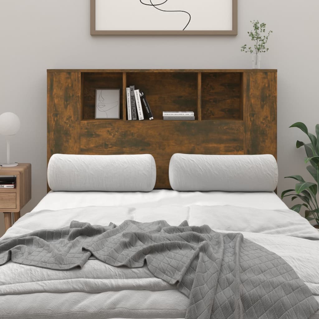 Armoire de tête de lit chêne fumé 120x18,5x102,5 cm - XIOS
