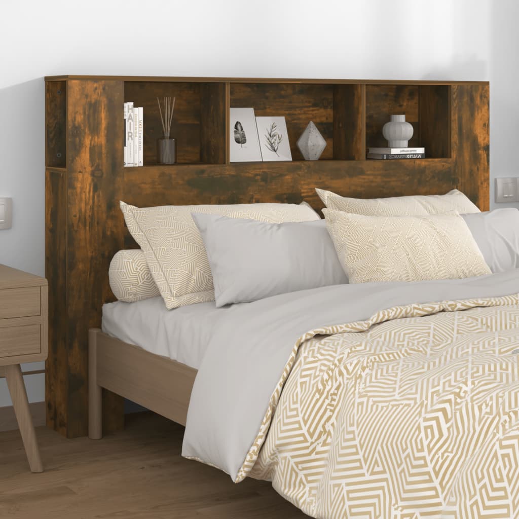 Armoire de tête de lit chêne fumé 160x18,5x104,5 cm - XIOS