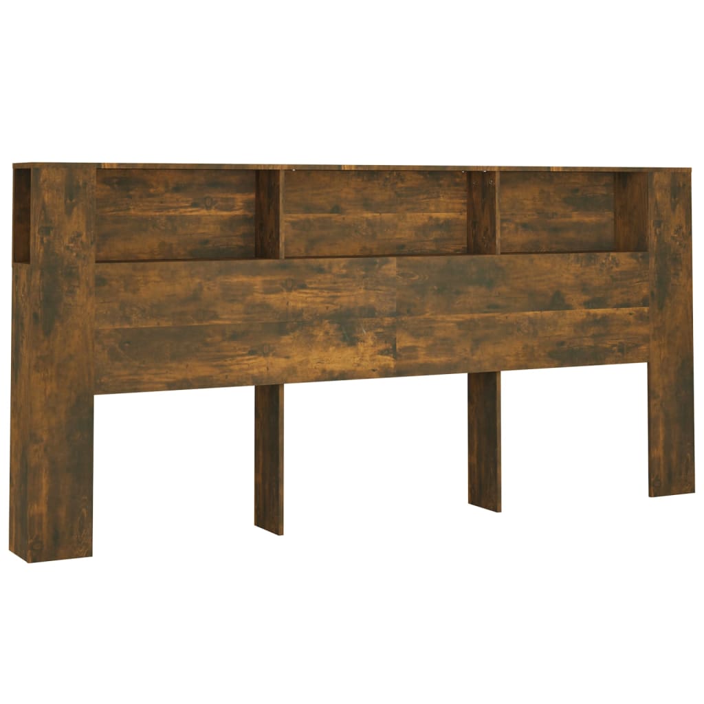 Armoire de tête de lit Chêne fumé 220x18,5x104,5 cm - XIOS
