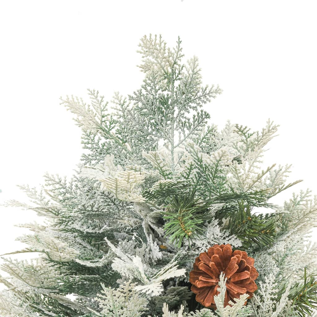 Sapin de Noël pré-éclairé et pommes de pin vert 120cm PVC et PE - XIOS