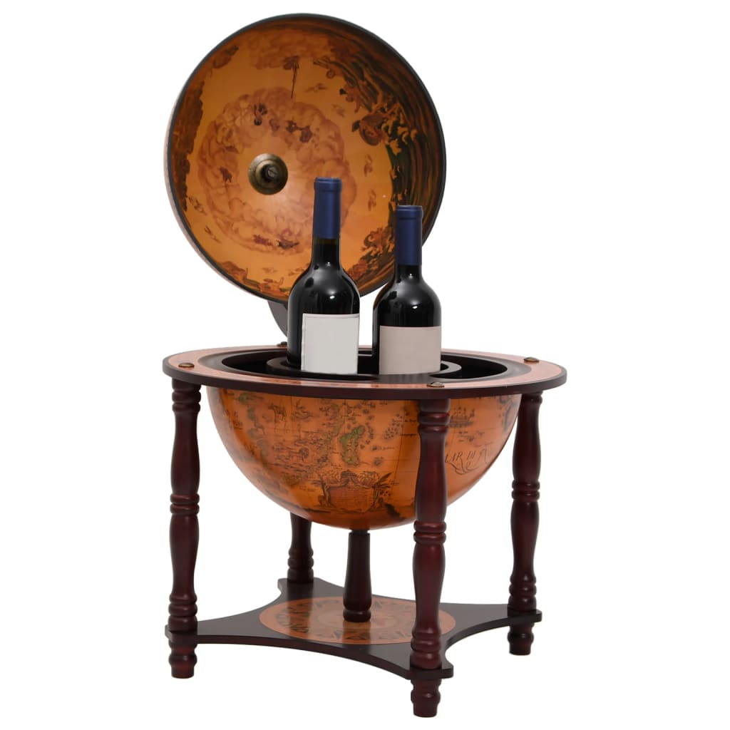 Support à vin bar forme globe Marron Bois d'eucalyptus massif - XIOS