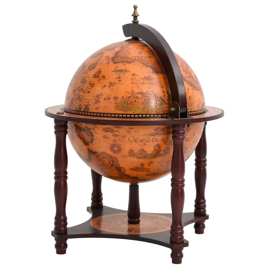 Support à vin bar forme globe Marron Bois d'eucalyptus massif - XIOS