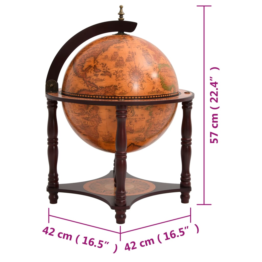 Support à vin bar forme globe Marron Bois d'eucalyptus massif - XIOS