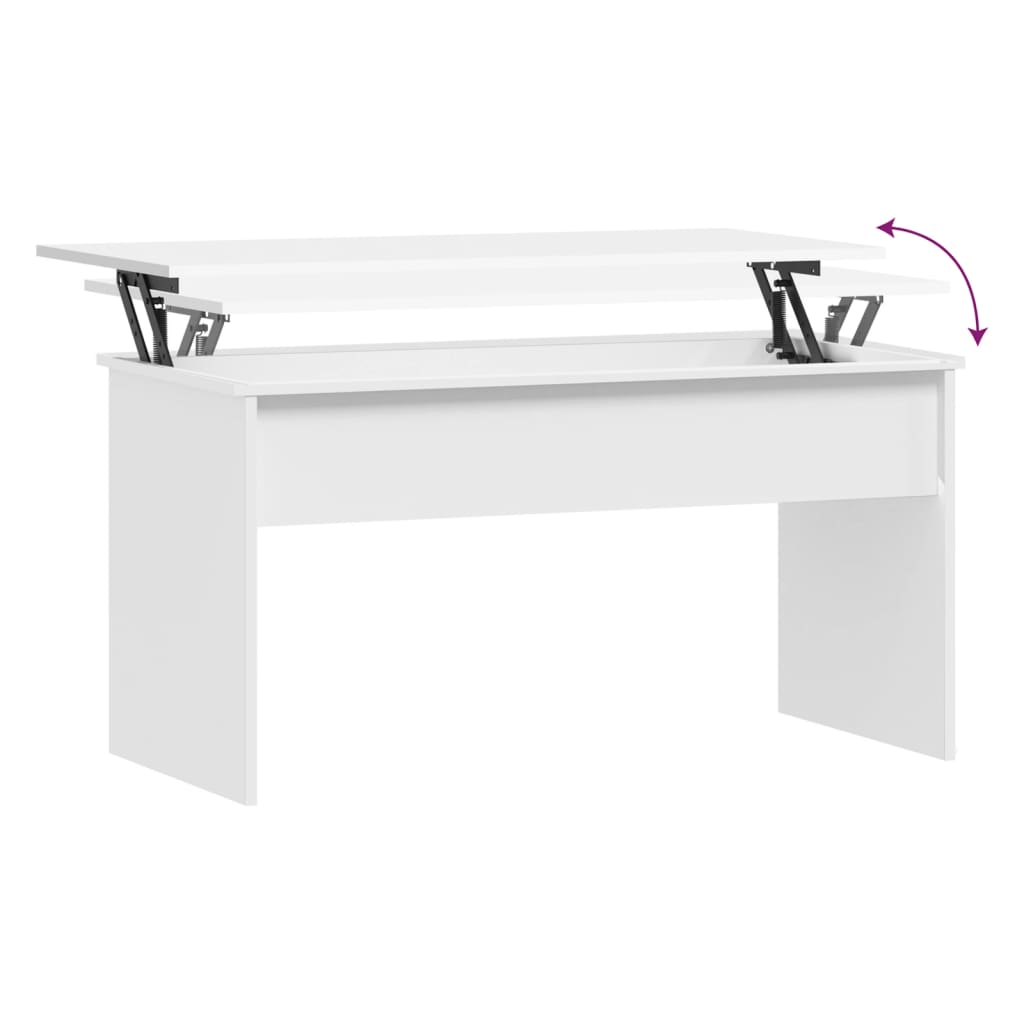 Table basse Blanc 102x50,5x52,5 cm Bois d'ingénierie - XIOS