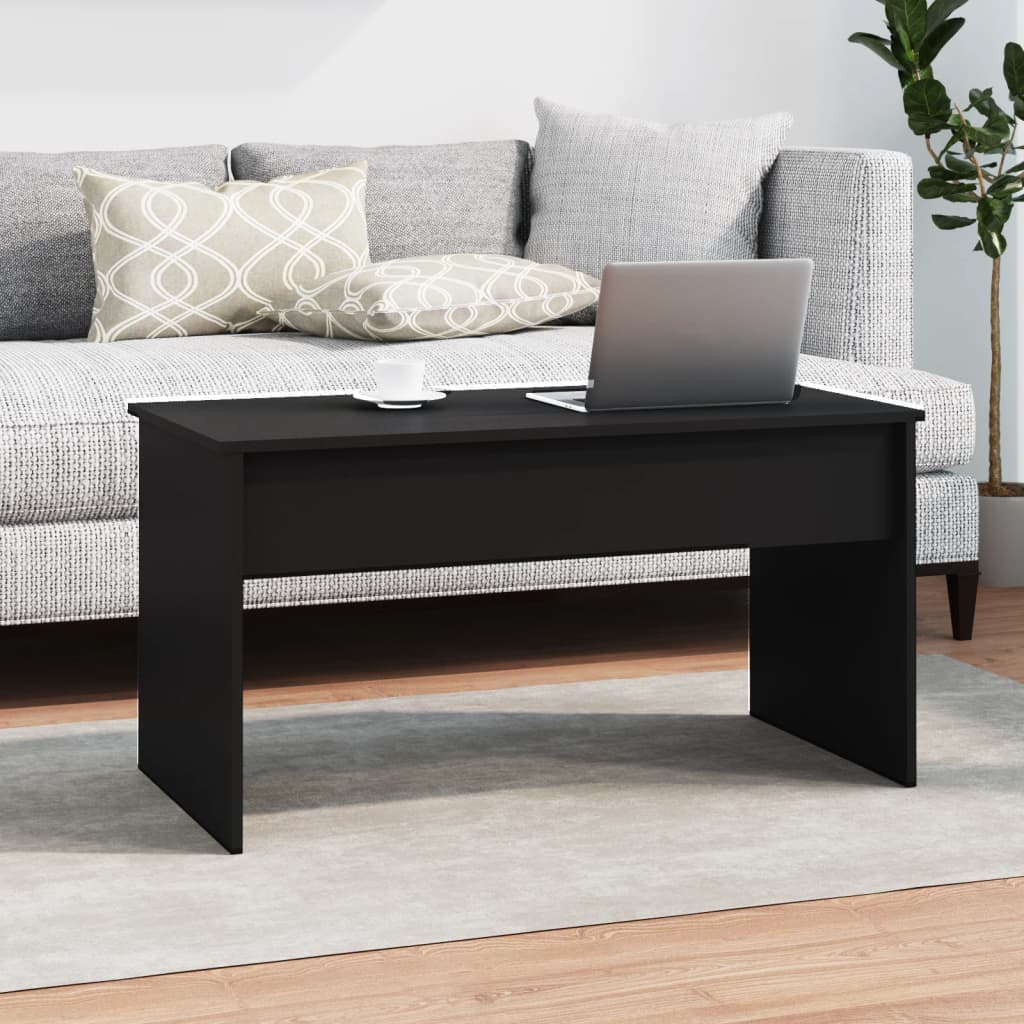 Table basse noir 102x50,5x52,5 cm bois d'ingénierie