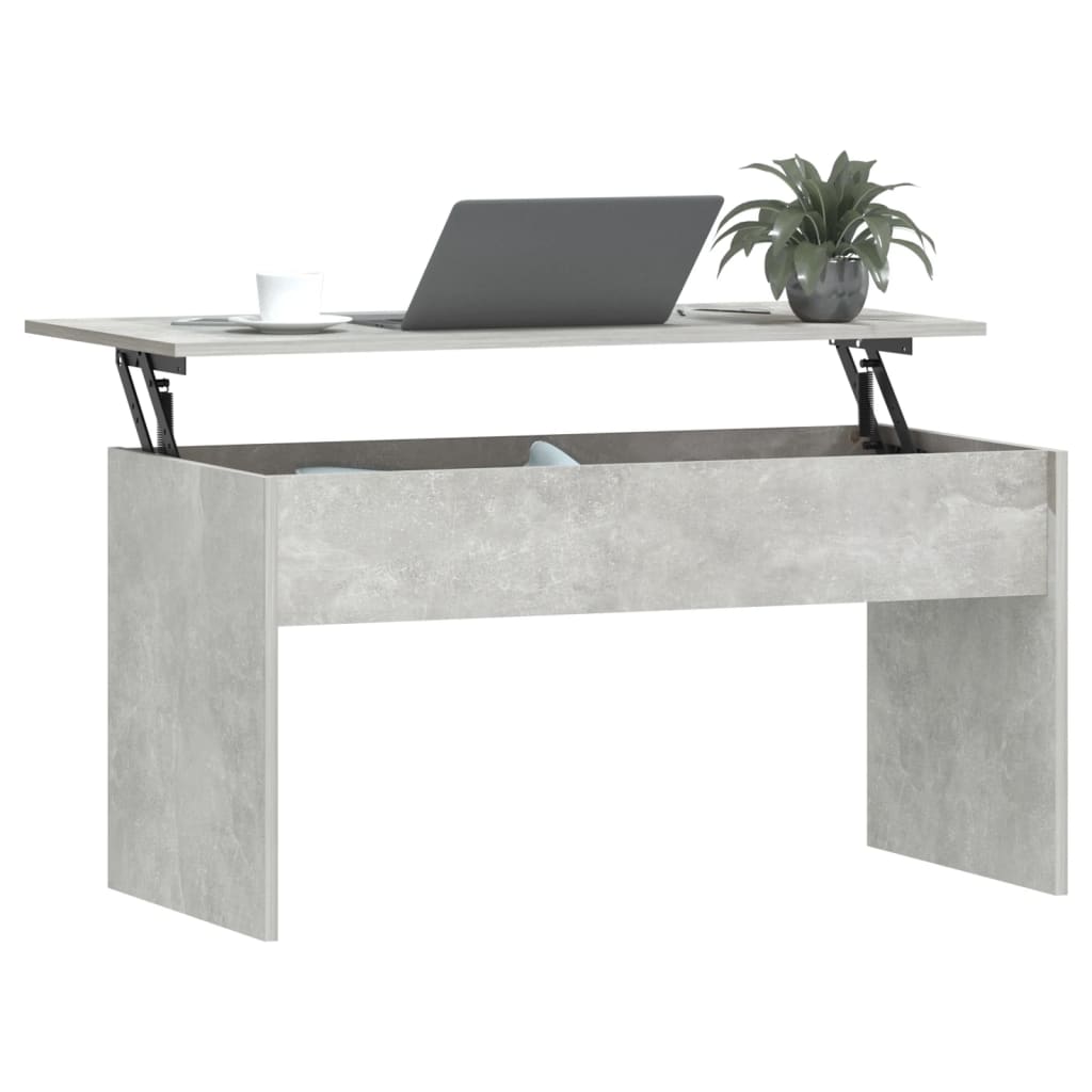 Table basse gris béton 102x50,5x52,5 cm bois d'ingénierie - XIOS