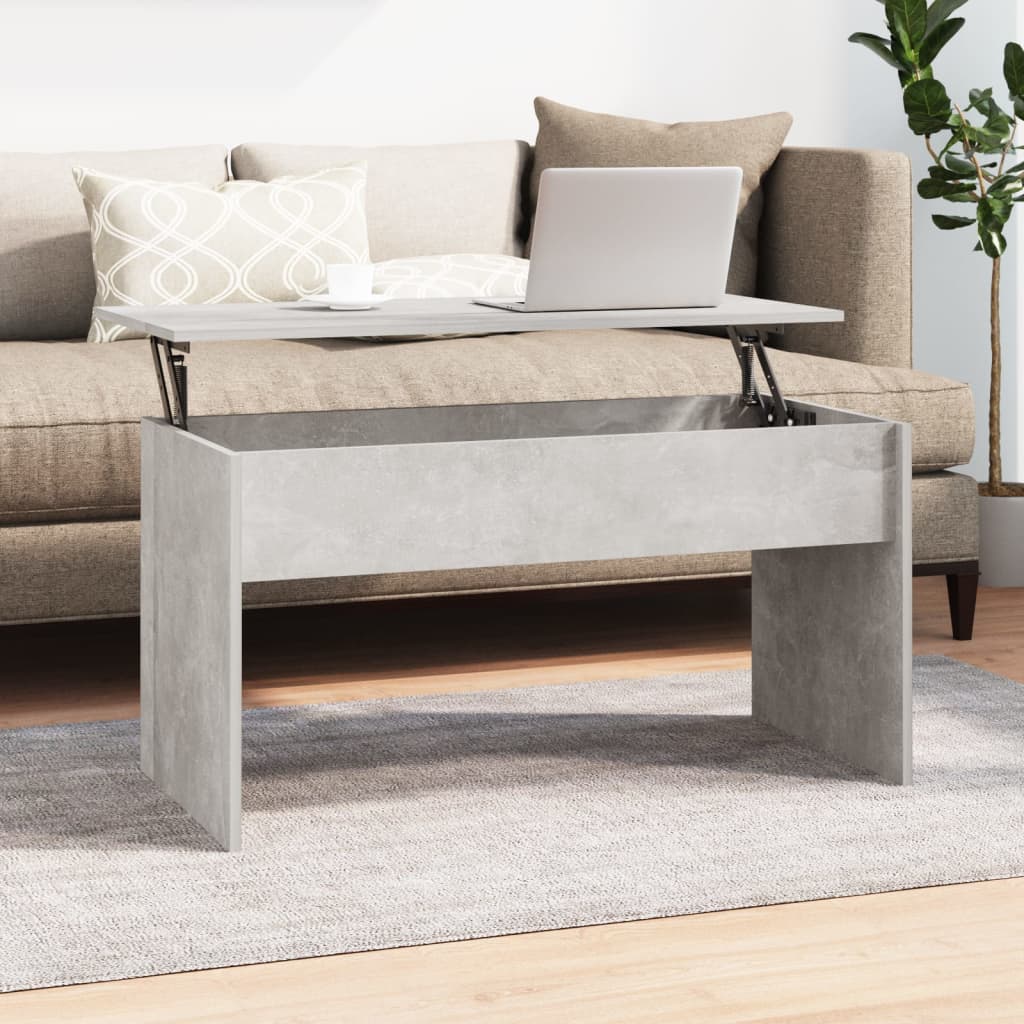 Table basse gris béton 102x50,5x52,5 cm bois d'ingénierie - XIOS