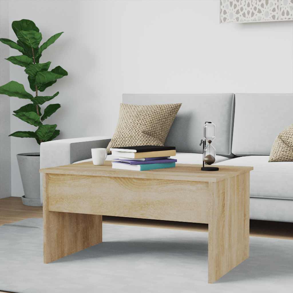 Table basse chêne sonoma 80x50,5x41,5 cm bois d'ingénierie - XIOS