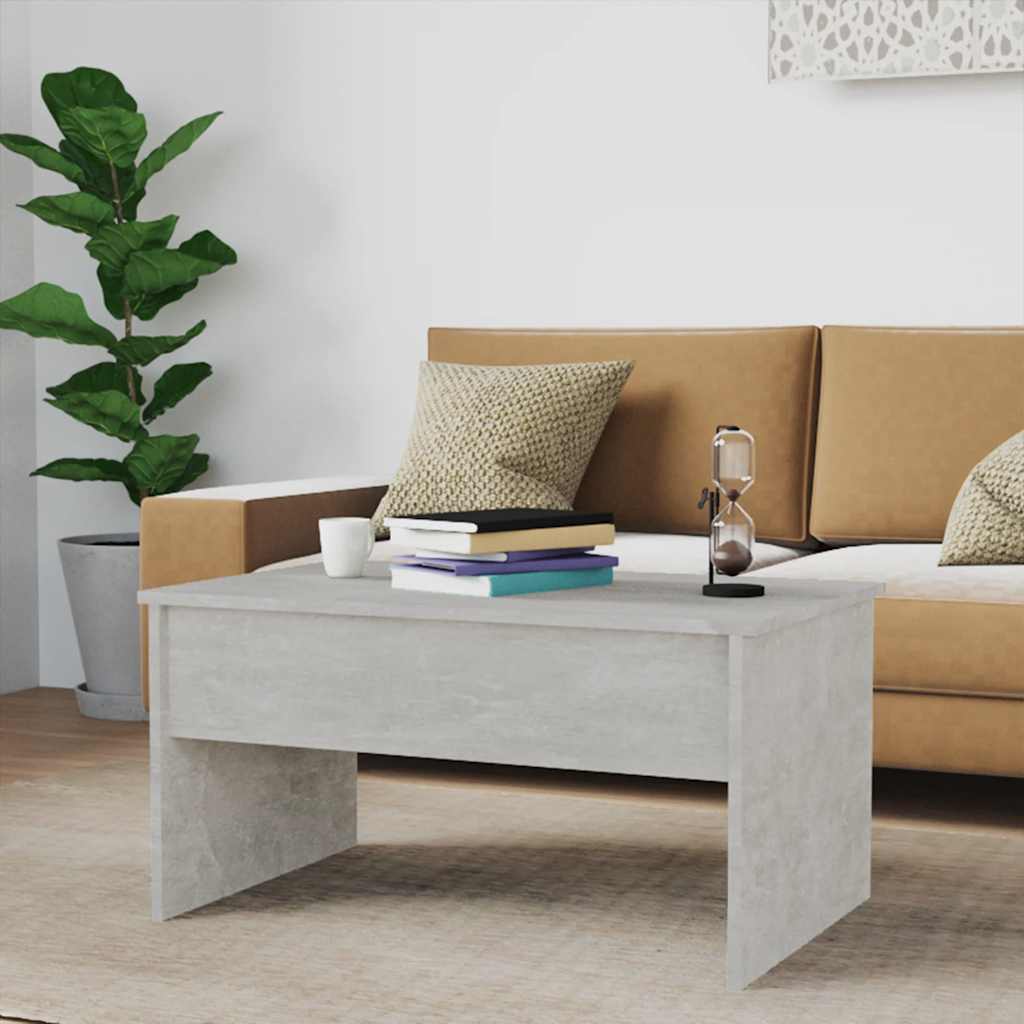 Table basse gris béton 80x50,5x41,5 cm bois d'ingénierie - XIOS