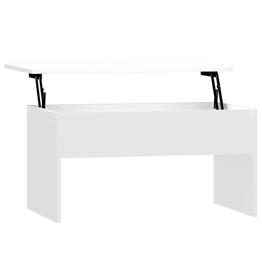 Table basse blanc brillant 80x50,5x41,5 cm bois d'ingénierie - XIOS