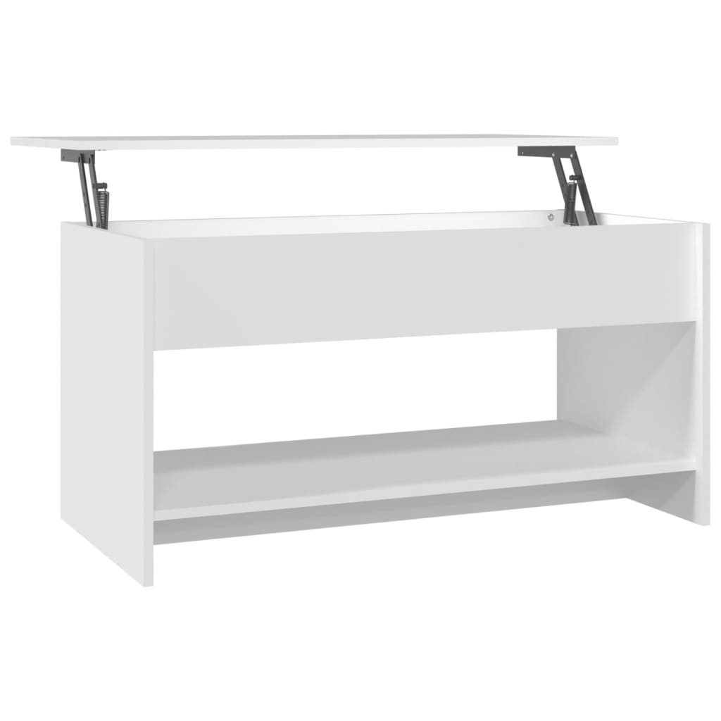 Table basse blanc 102x50x52,5 cm bois d'ingénierie
