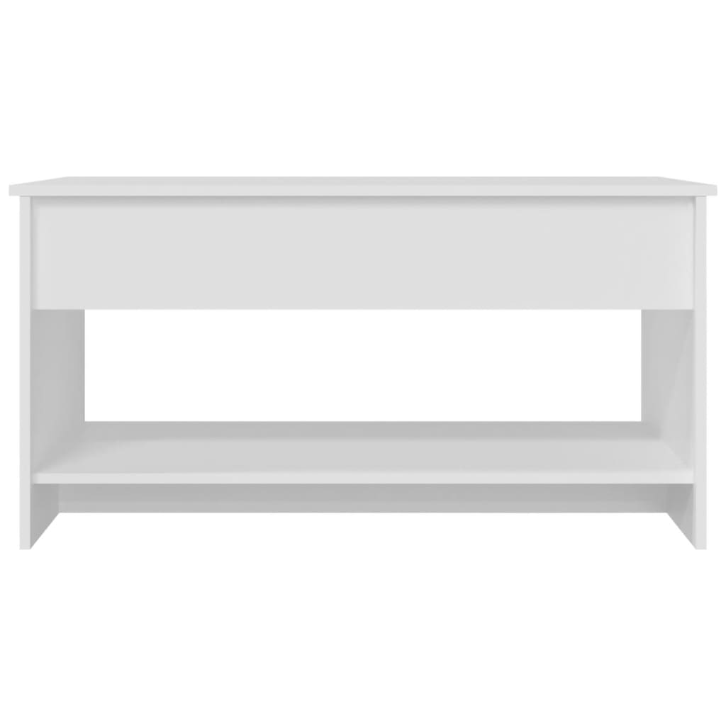 Table basse blanc 102x50x52,5 cm bois d'ingénierie