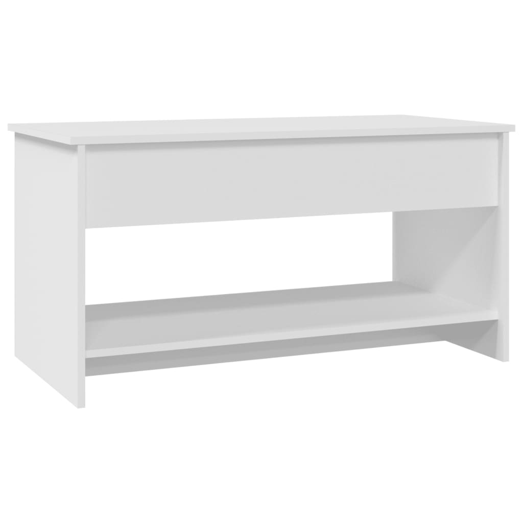 Table basse blanc 102x50x52,5 cm bois d'ingénierie