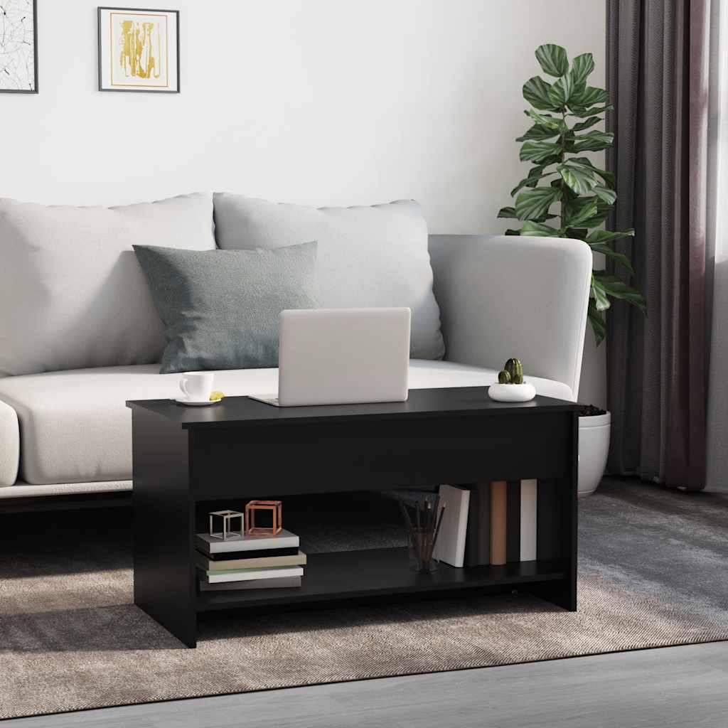 Table basse noir 102x50x52,5 cm bois d'ingénierie - XIOS