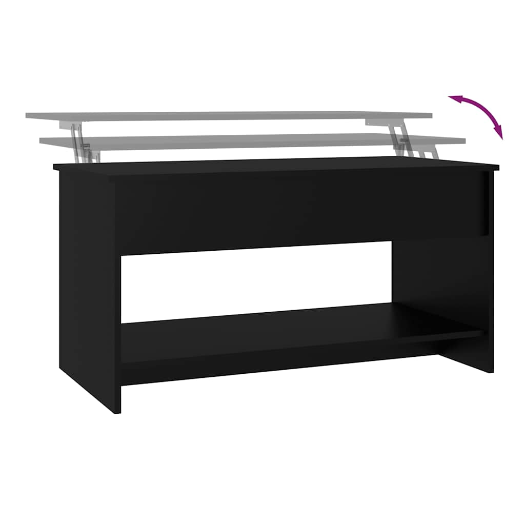 Table basse noir 102x50x52,5 cm bois d'ingénierie - XIOS