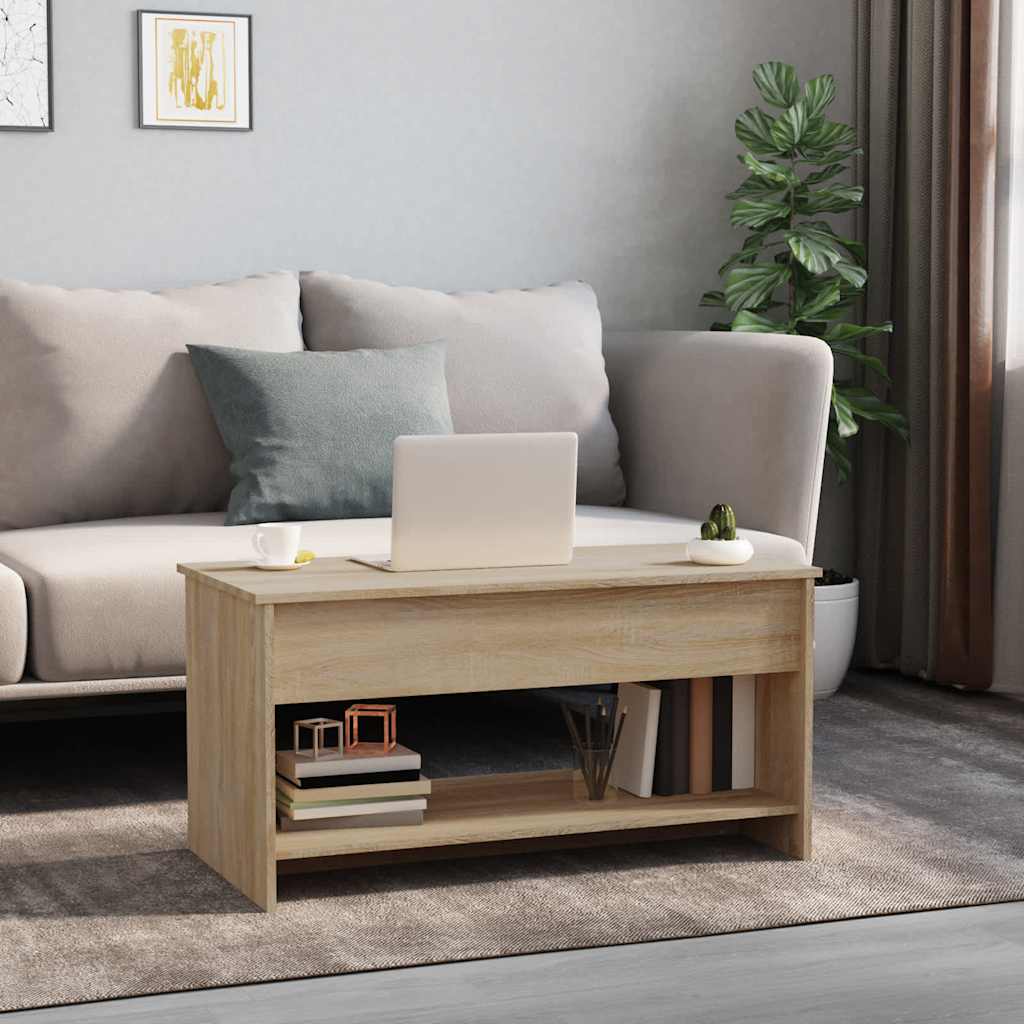 Table basse chêne sonoma 102x50x52,5 cm bois d'ingénierie - XIOS