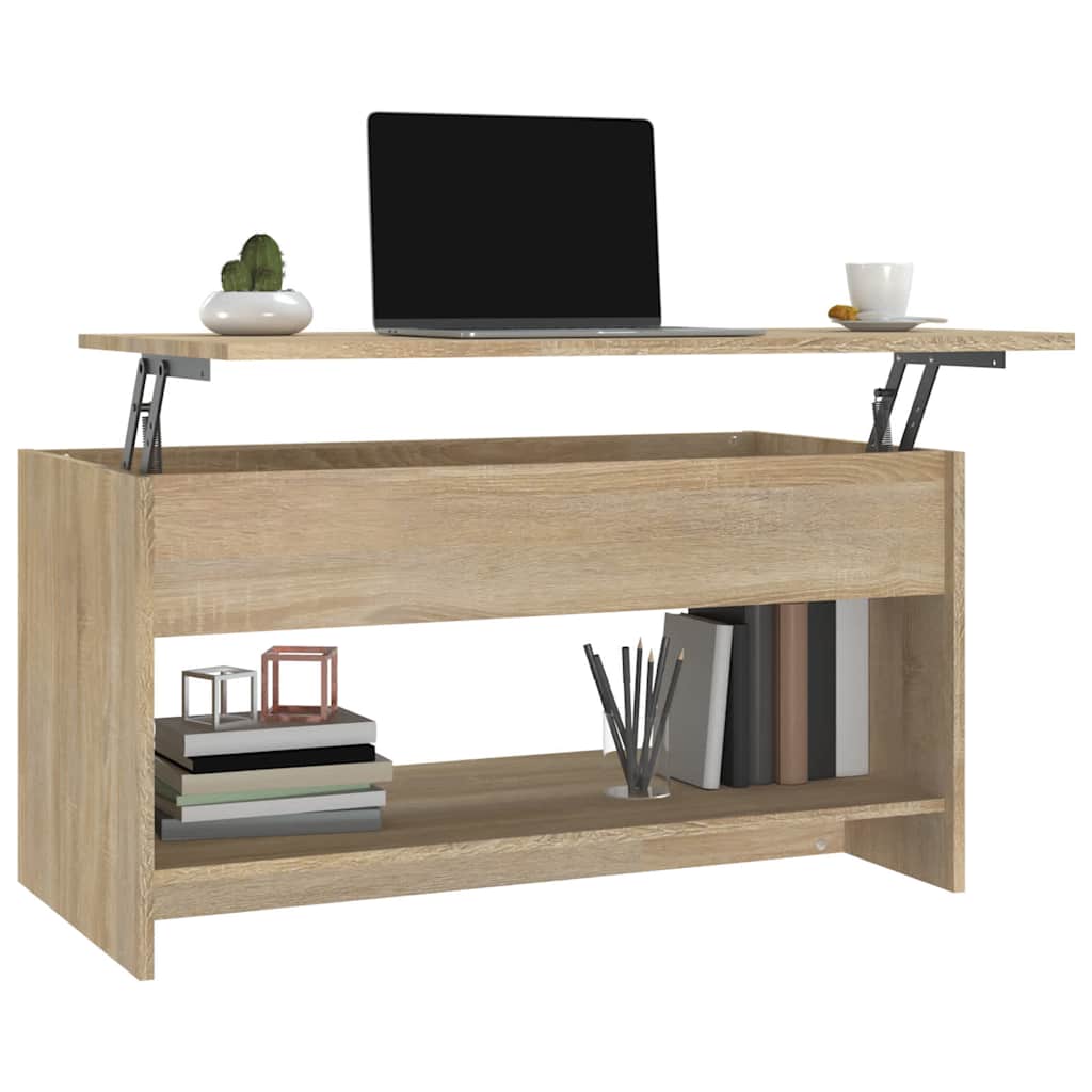 Table basse chêne sonoma 102x50x52,5 cm bois d'ingénierie - XIOS