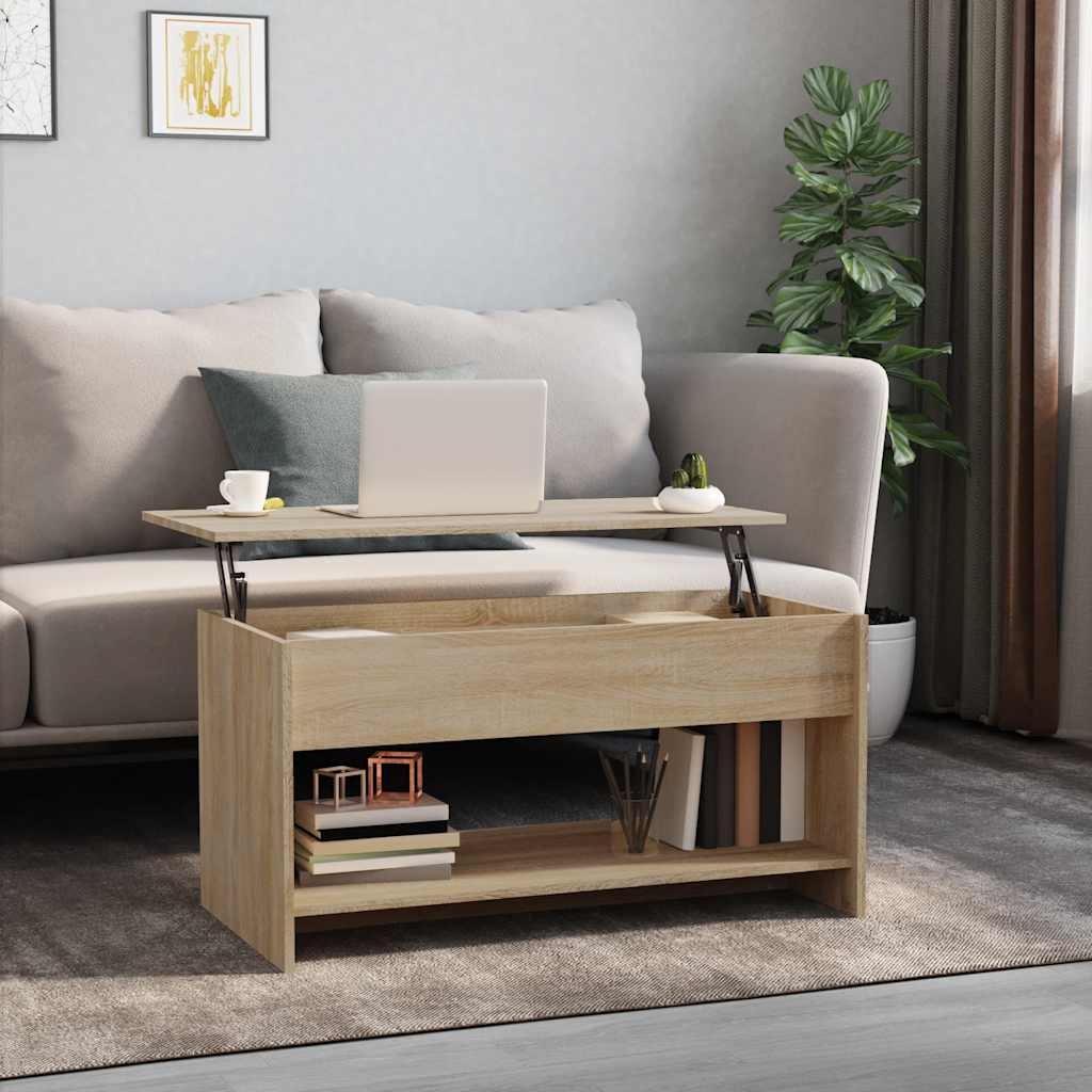 Table basse chêne sonoma 102x50x52,5 cm bois d'ingénierie - XIOS