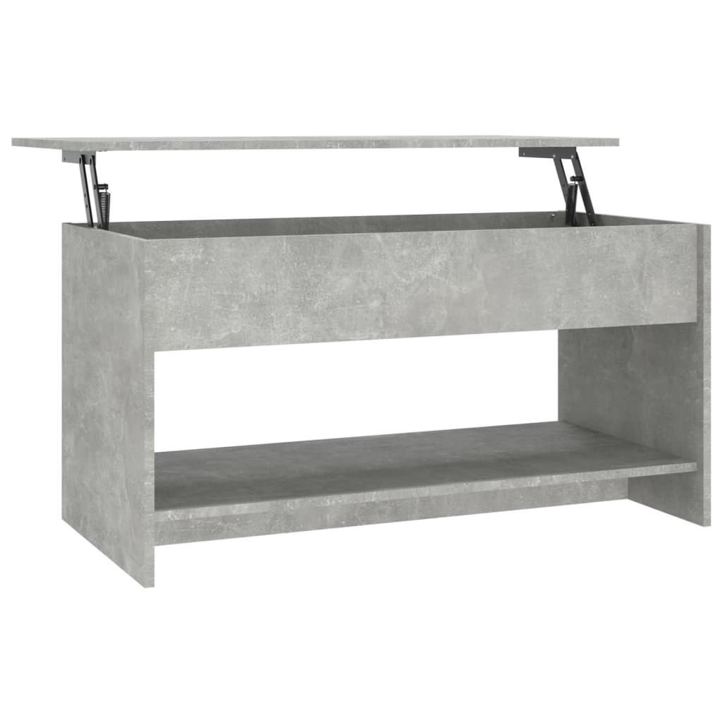 Table basse gris béton 102x50x52,5 cm bois d'ingénierie