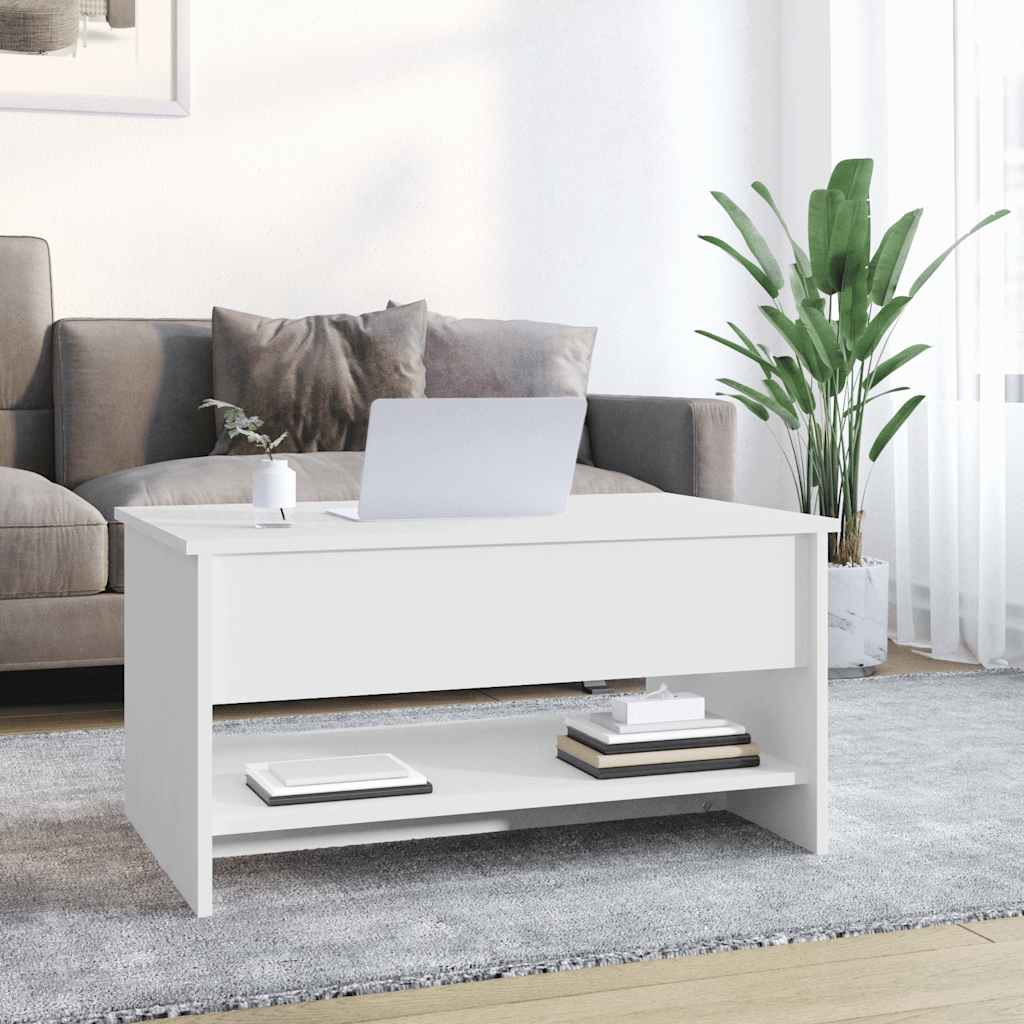 Table basse Blanc 80x50x40 cm Bois d'ingénierie - XIOS