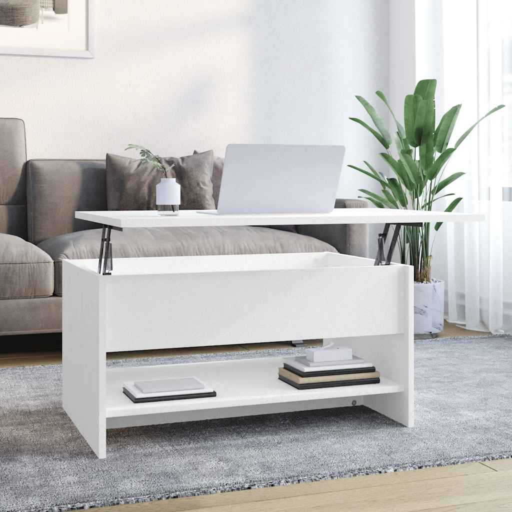 Table basse Blanc 80x50x40 cm Bois d'ingénierie - XIOS