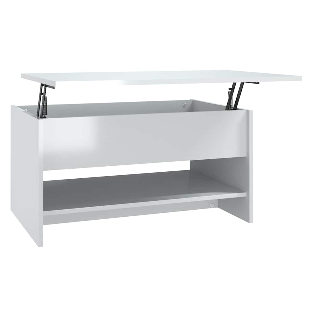 Table basse Blanc brillant 80x50x40 cm Bois d'ingénierie - XIOS