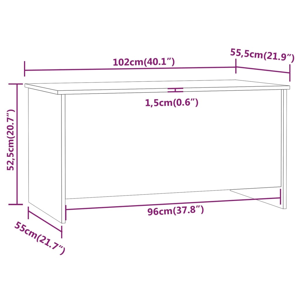 Table basse Blanc 102x55,5x52,5 cm Bois d'ingénierie - XIOS