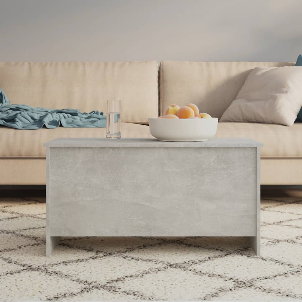 Table basse gris béton 102x55,5x52,5 cm bois d'ingénierie - XIOS