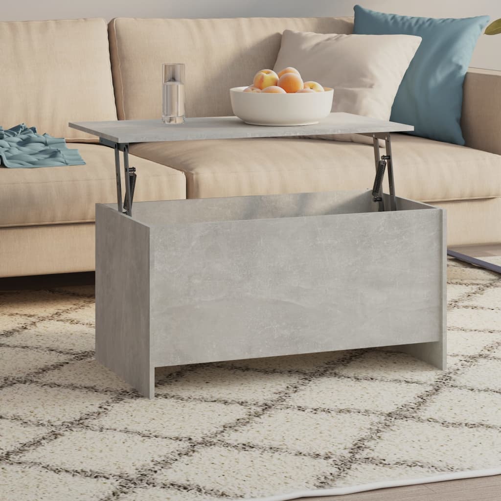 Table basse gris béton 102x55,5x52,5 cm bois d'ingénierie - XIOS