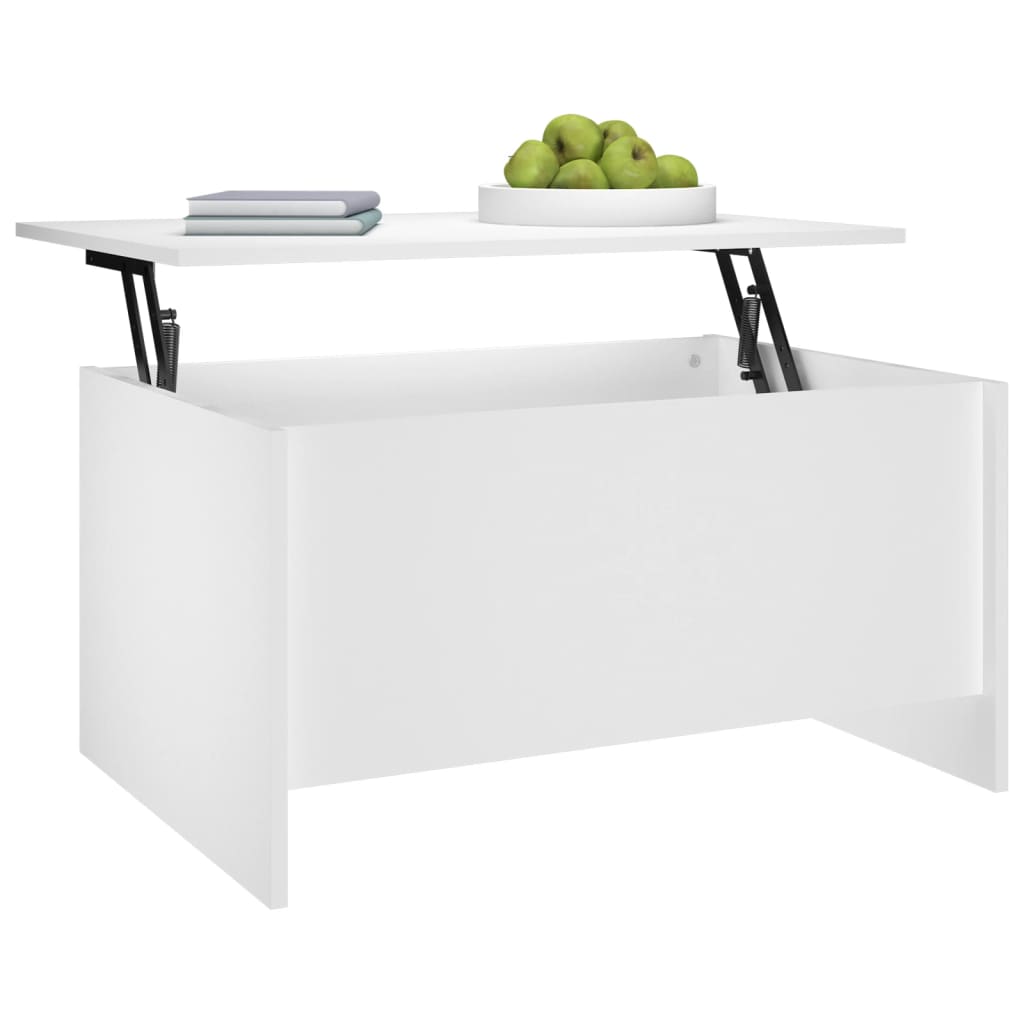 Table basse blanc 80x55,5x41,5 cm bois d'ingénierie - XIOS