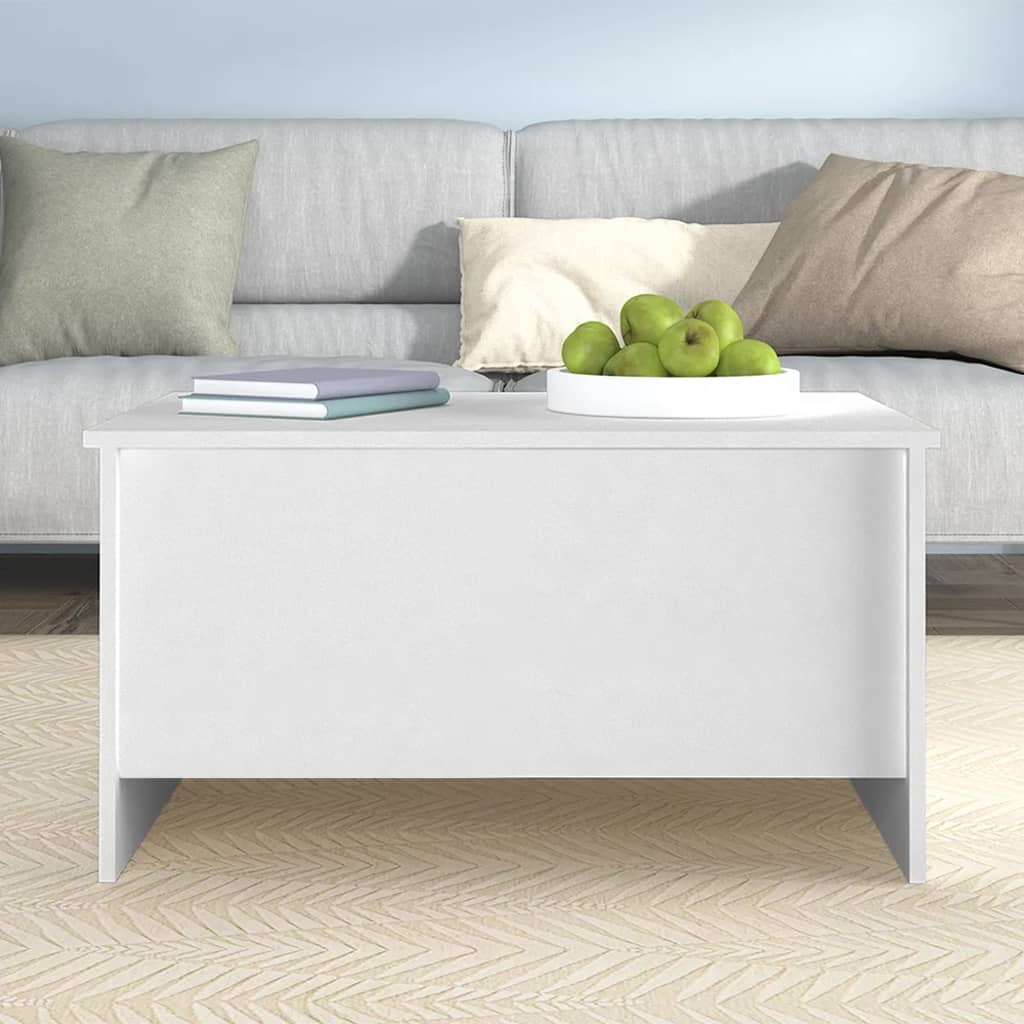 Table basse blanc 80x55,5x41,5 cm bois d'ingénierie - XIOS