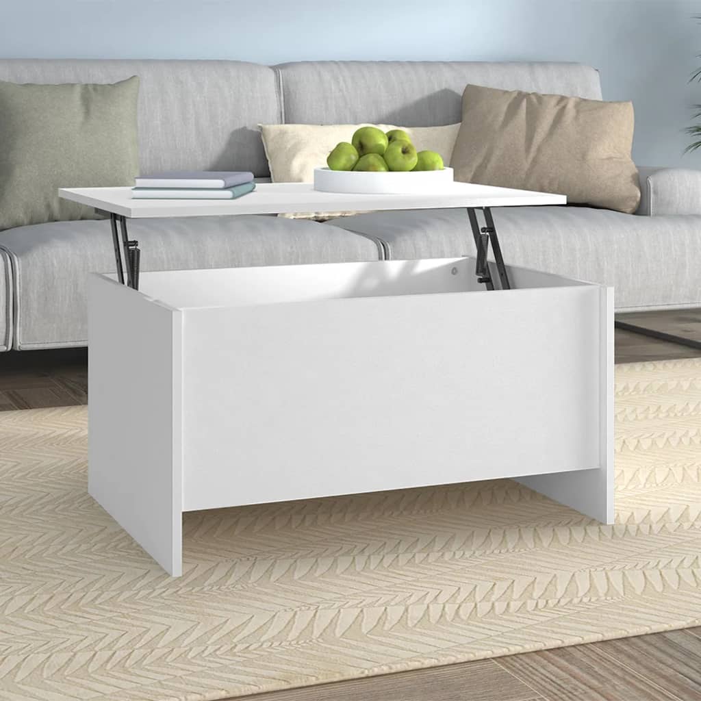 Table basse blanc 80x55,5x41,5 cm bois d'ingénierie - XIOS