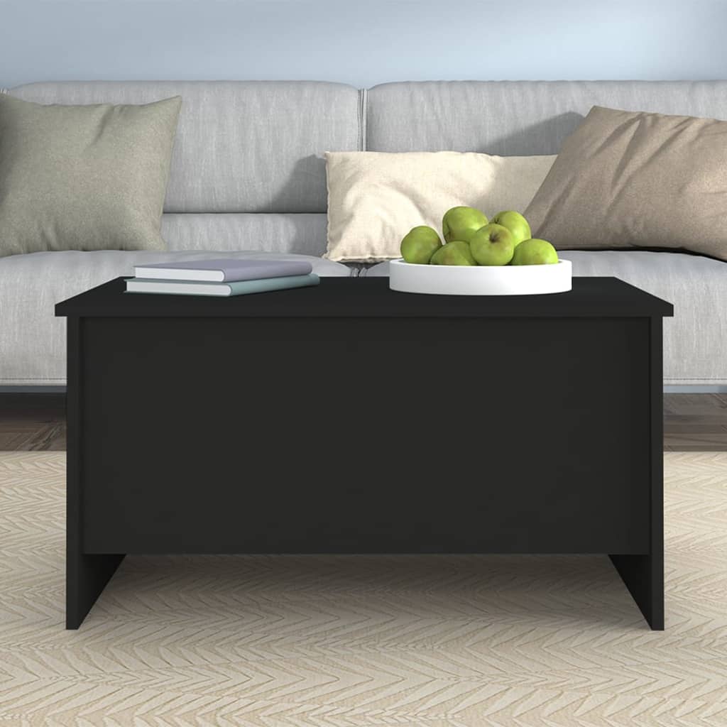 Table basse noir 80x55,5x41,5 cm bois d'ingénierie - XIOS