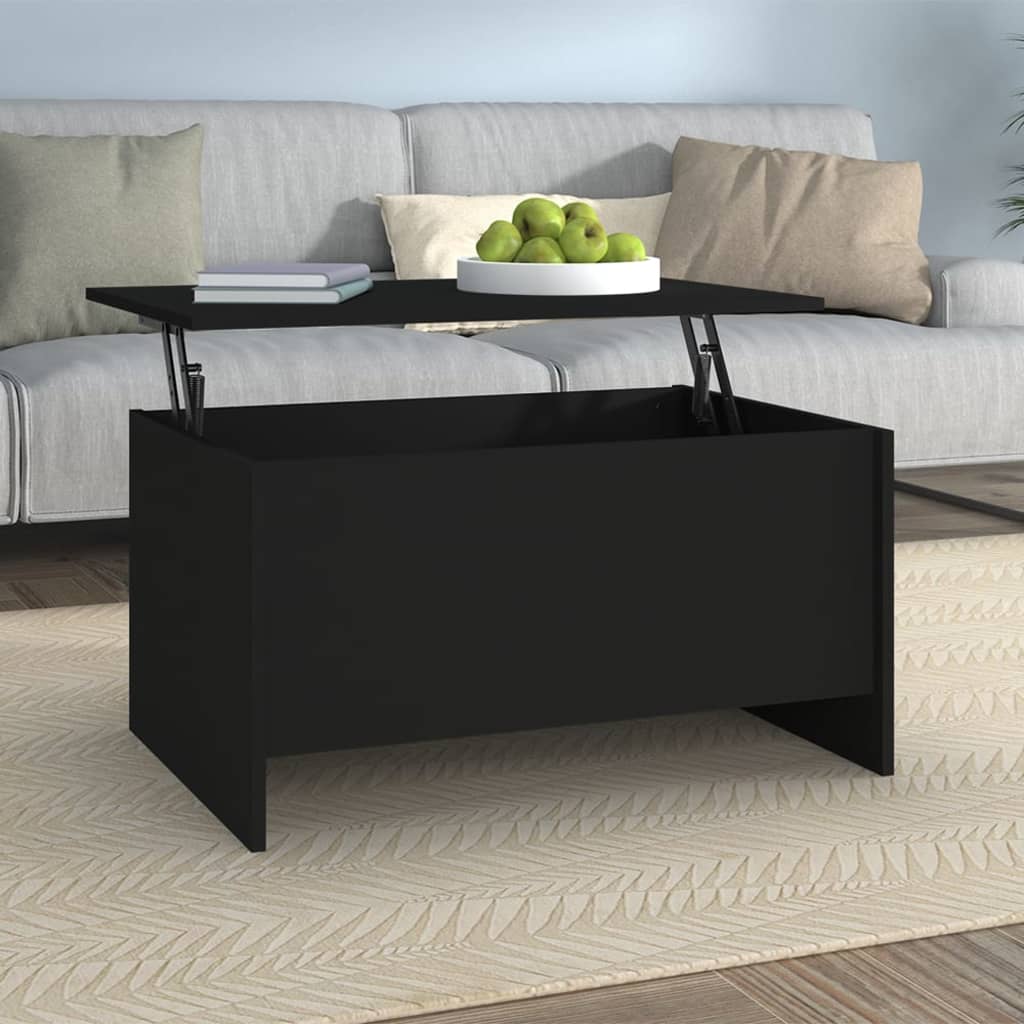 Table basse noir 80x55,5x41,5 cm bois d'ingénierie - XIOS