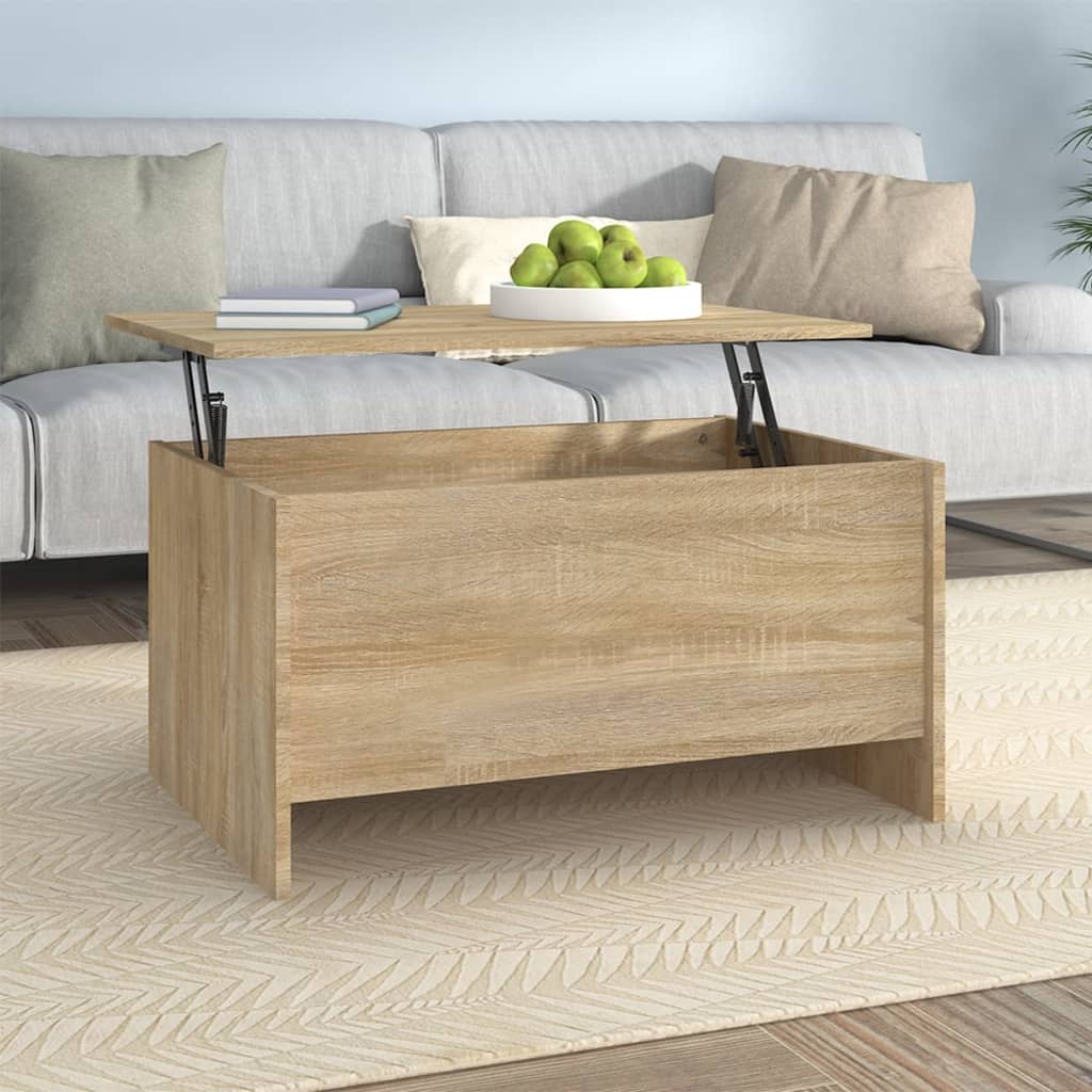 Table basse chêne sonoma 80x55,5x41,5 cm bois d'ingénierie - XIOS