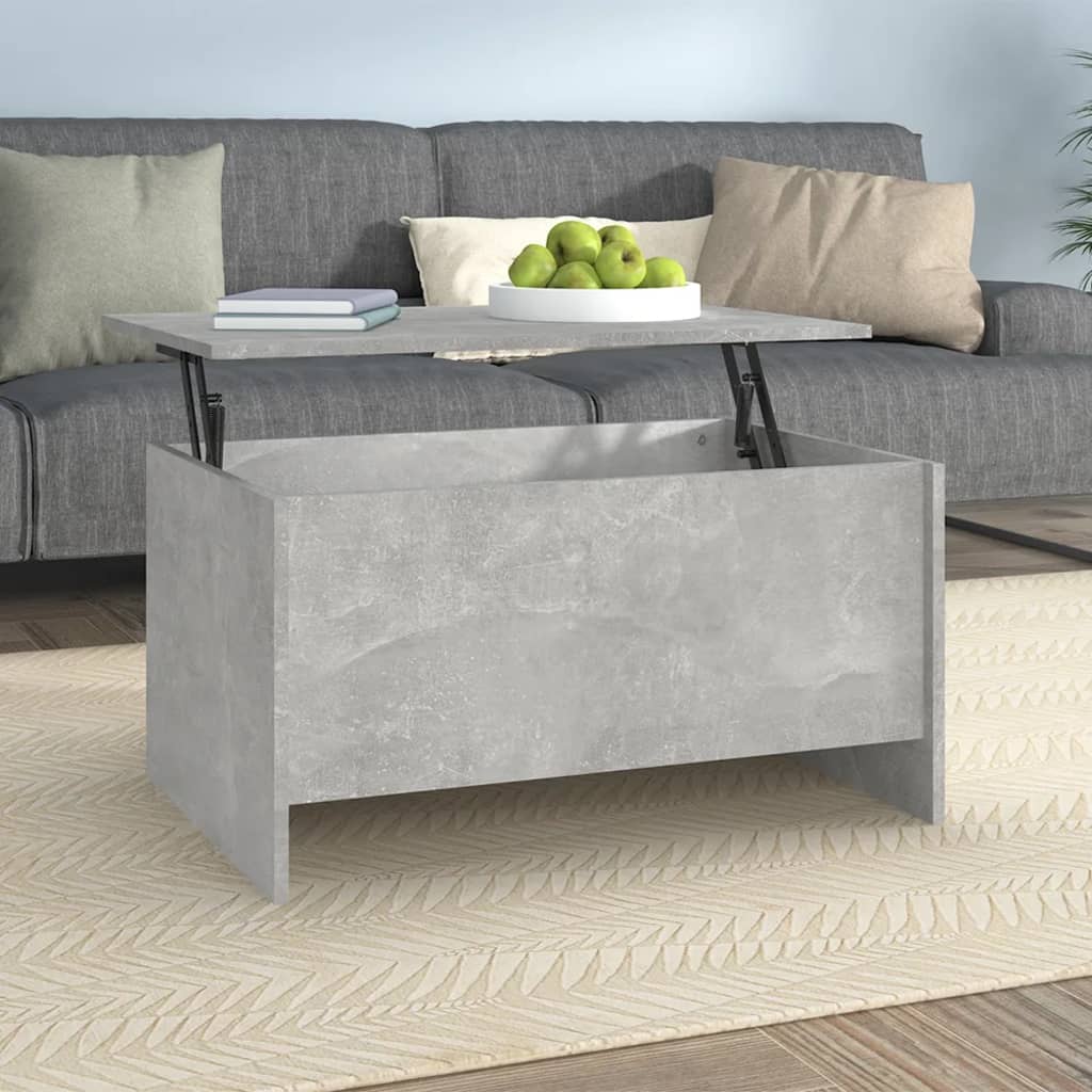 Table basse gris béton 80x55,5x41,5 cm bois d'ingénierie - XIOS