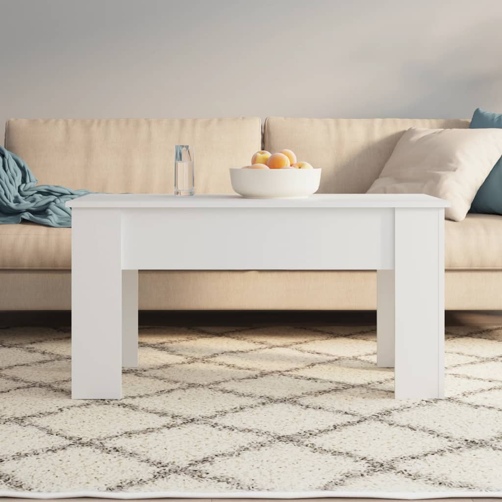 Table basse blanc 101x49x52 cm bois d'ingénierie - XIOS
