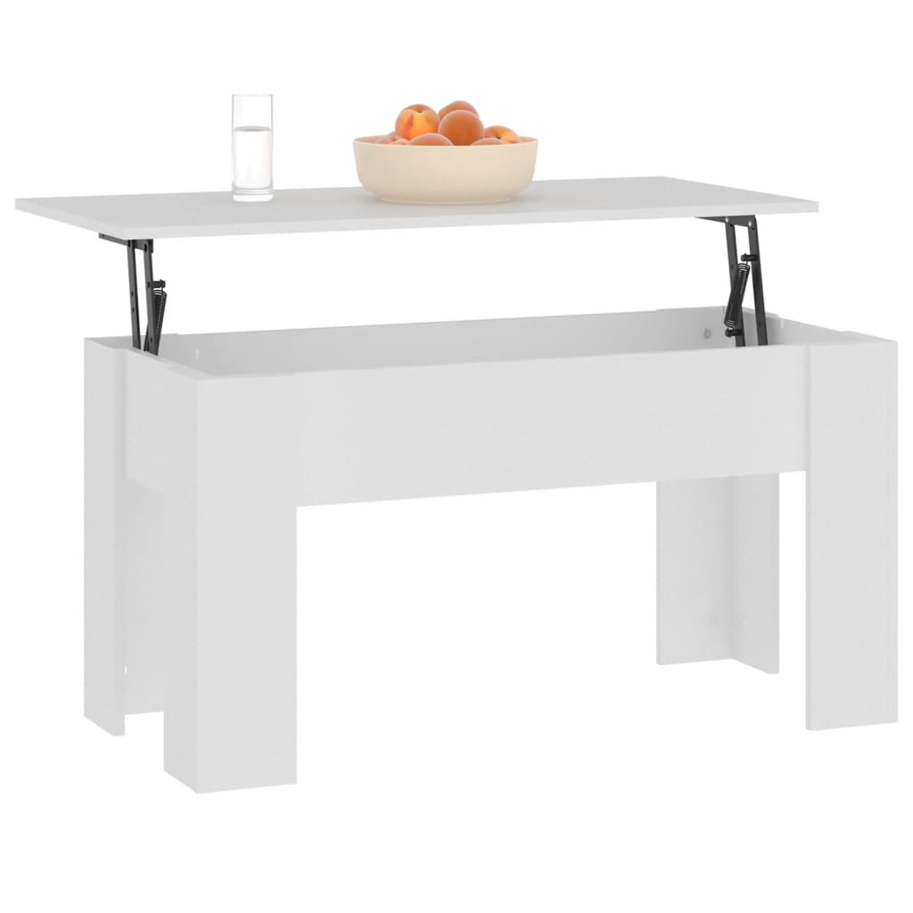 Table basse blanc 101x49x52 cm bois d'ingénierie - XIOS