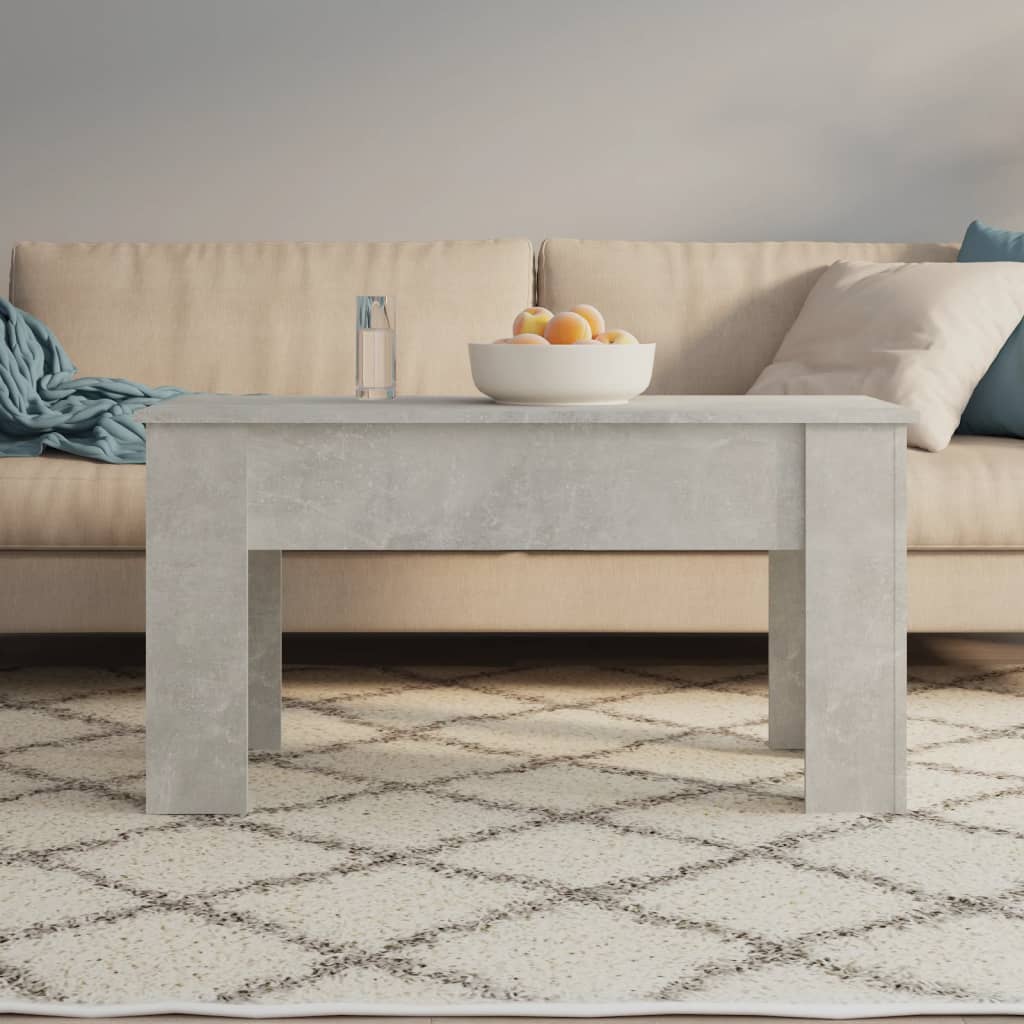 Table basse gris béton 101x49x52 cm bois d'ingénierie - XIOS