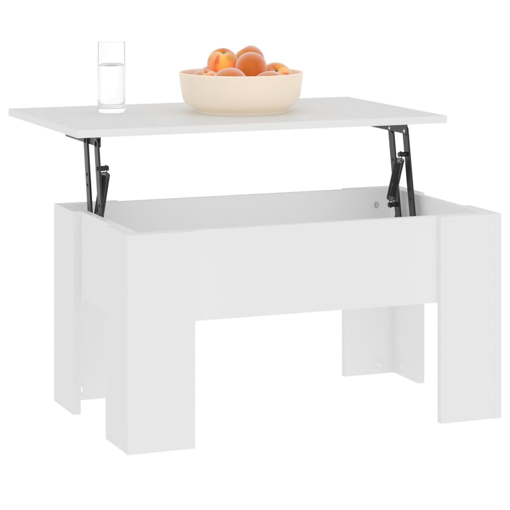 Table basse Blanc 79x49x41 cm Bois d'ingénierie - XIOS