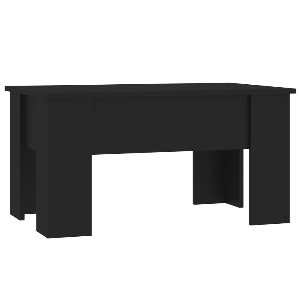 Table basse noir 79x49x41 cm bois d'ingénierie
