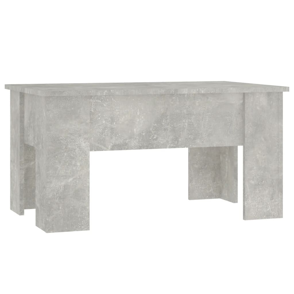Table basse gris béton 79x49x41 cm bois d'ingénierie