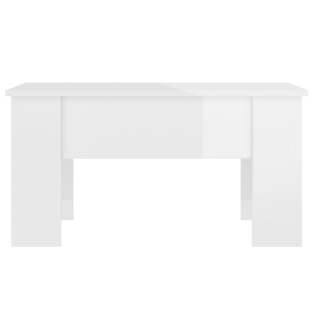 Table basse blanc brillant 79x49x41 cm bois d'ingénierie - XIOS
