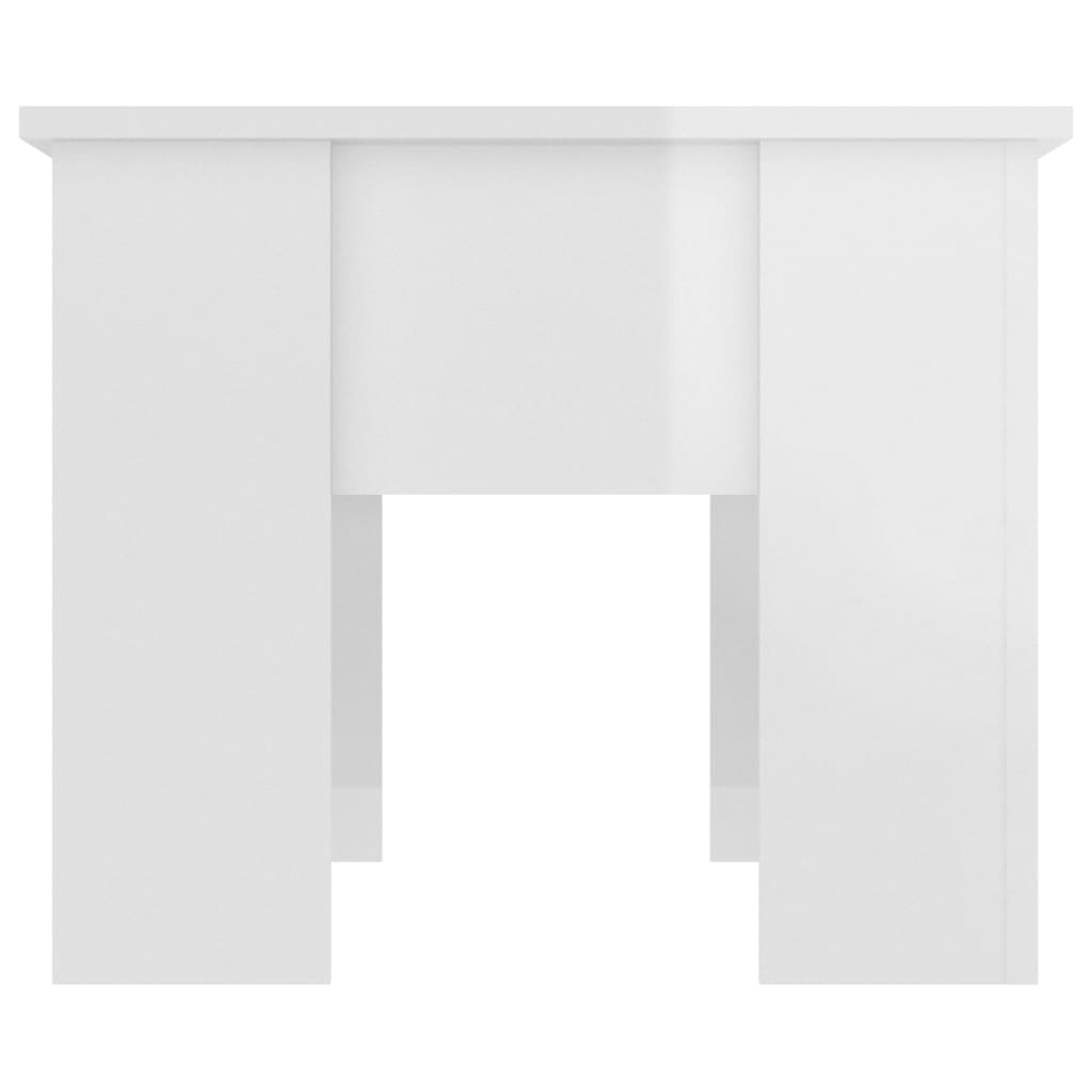 Table basse blanc brillant 79x49x41 cm bois d'ingénierie - XIOS