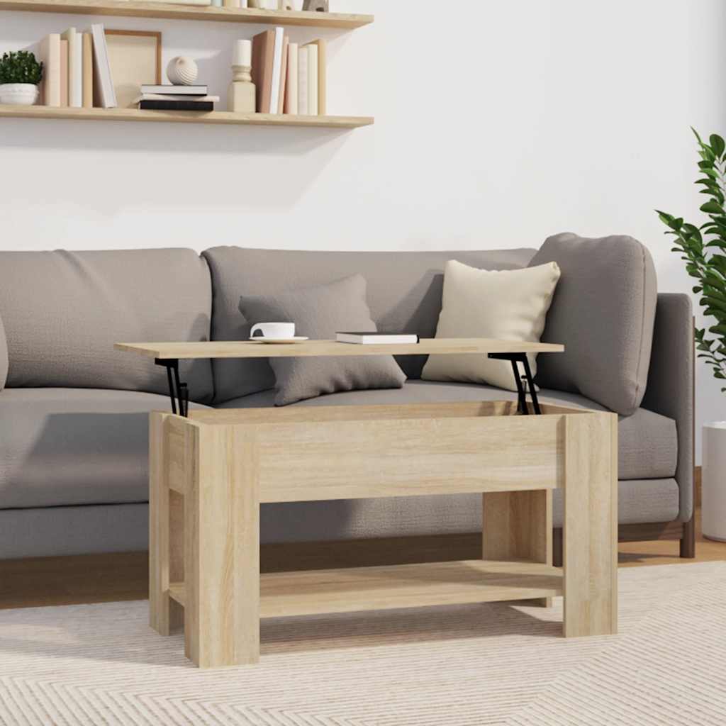 Table basse chêne sonoma 101x49x52 cm bois d'ingénierie - XIOS