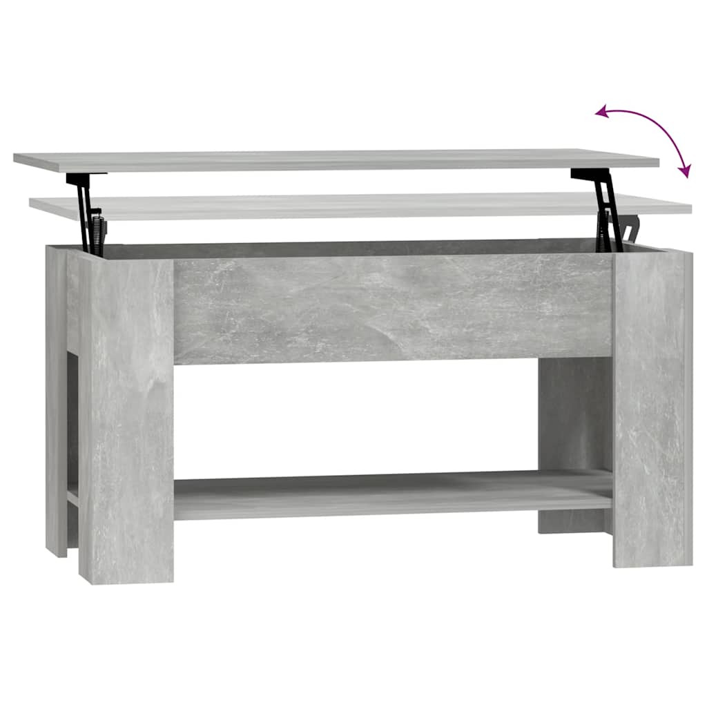 Table basse gris béton 101x49x52 cm bois d'ingénierie - XIOS