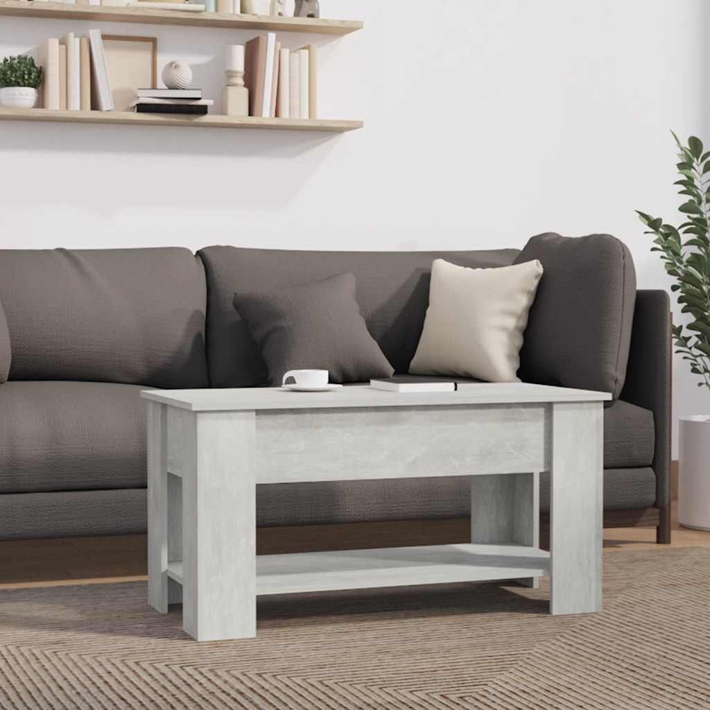 Table basse gris béton 101x49x52 cm bois d'ingénierie - XIOS