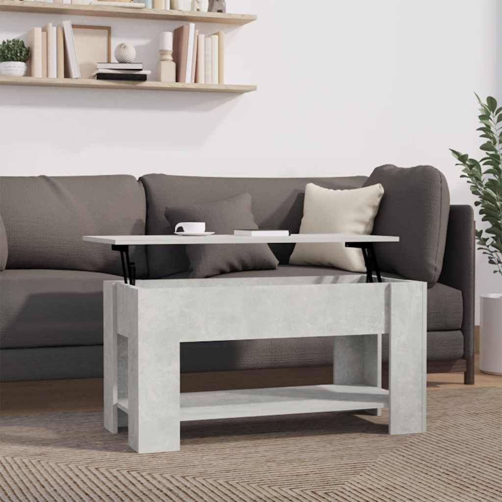 Table basse gris béton 101x49x52 cm bois d'ingénierie - XIOS