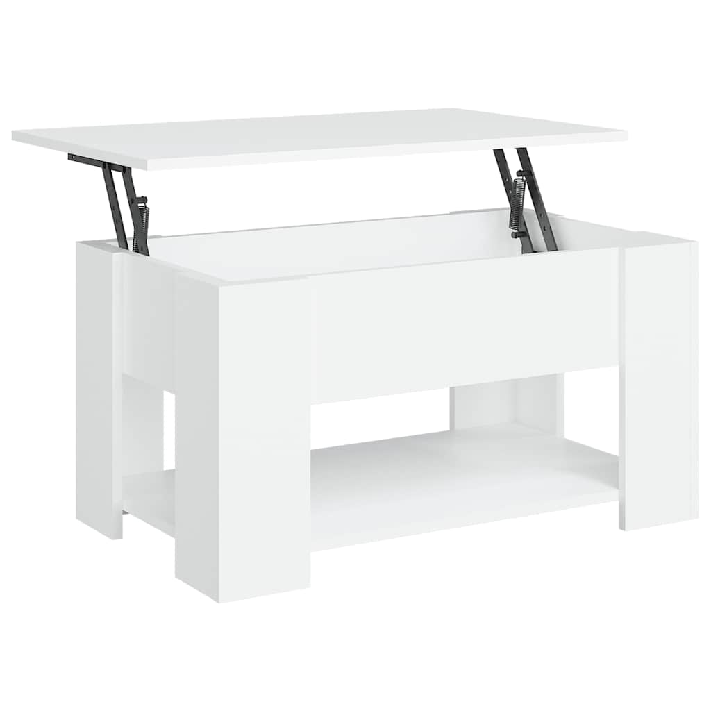 Table basse blanc 79x49x41 cm bois d'ingénierie - XIOS